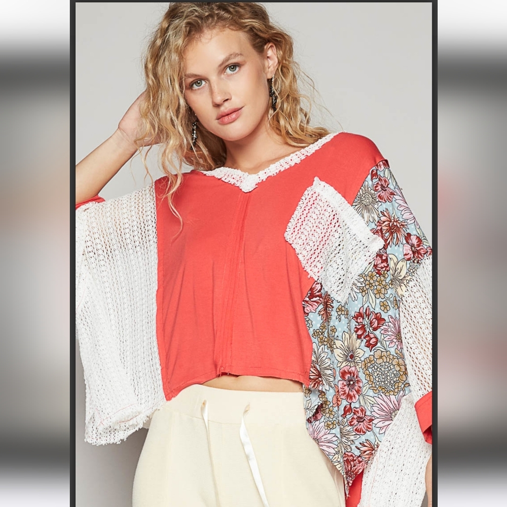 🌸 POL SALE!! Peach Echo Oversized Top